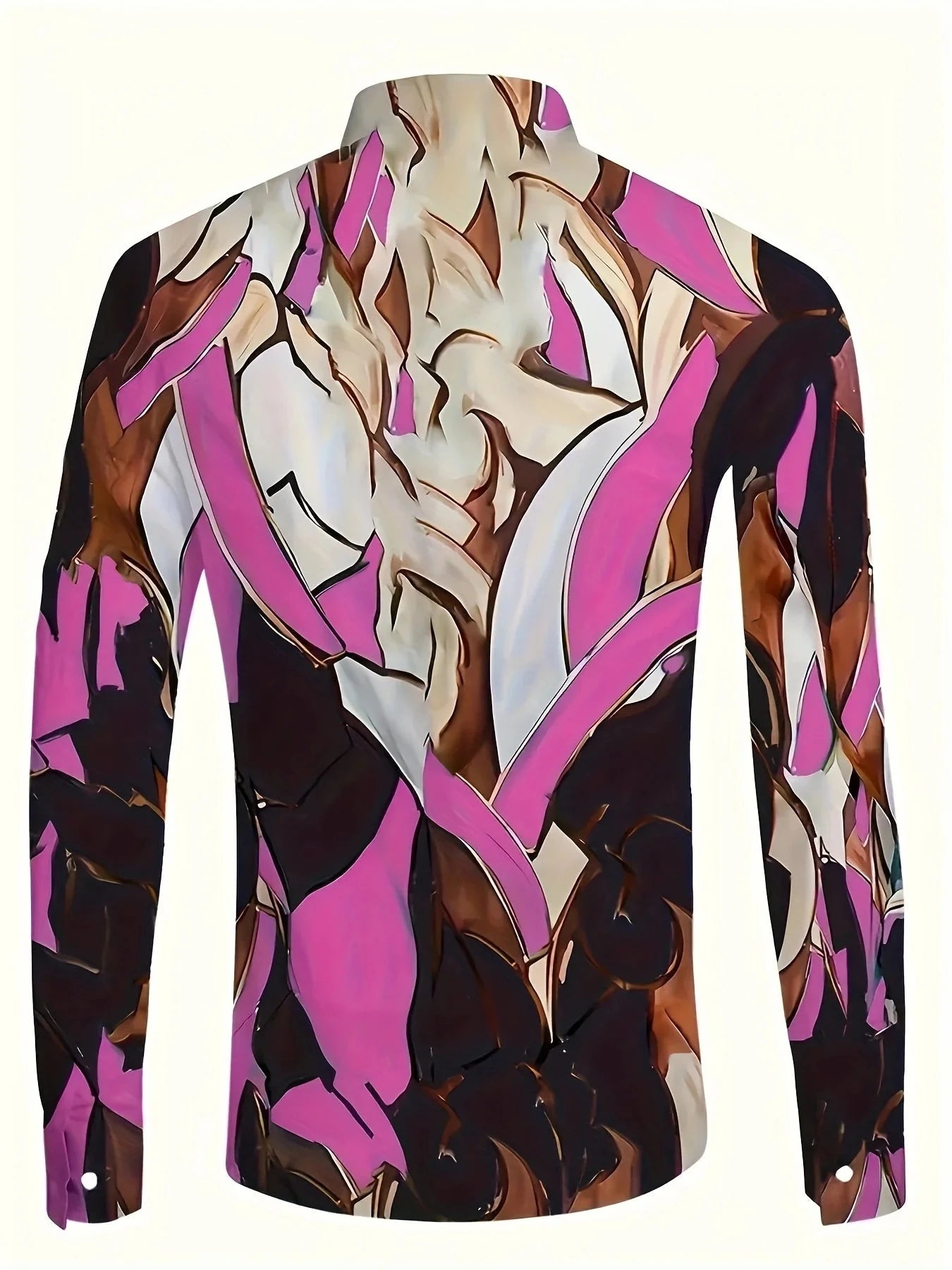 Men's long-sleeved shirts, bold abstract prints - bright GlowCart