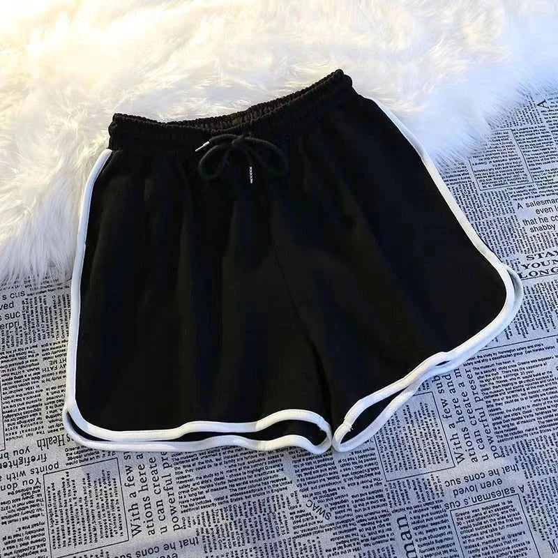 Striped Sports Shorts Women Korean Fashion Casual Mini Shorts Summer Simple Loose Wide Leg Shorts Ladies New GlowCart