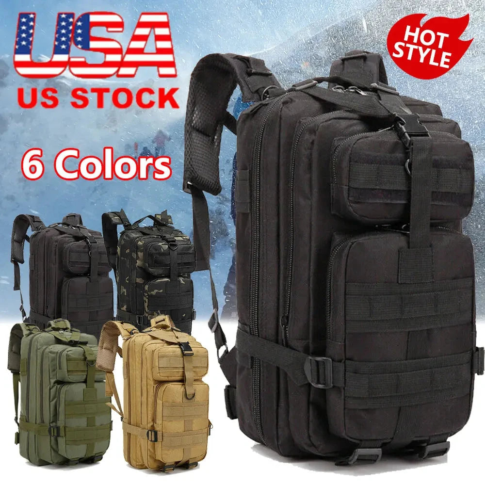 3P Tactical Backpack 20L-25L 1000D Nylon Outdoor Hiking GlowCart