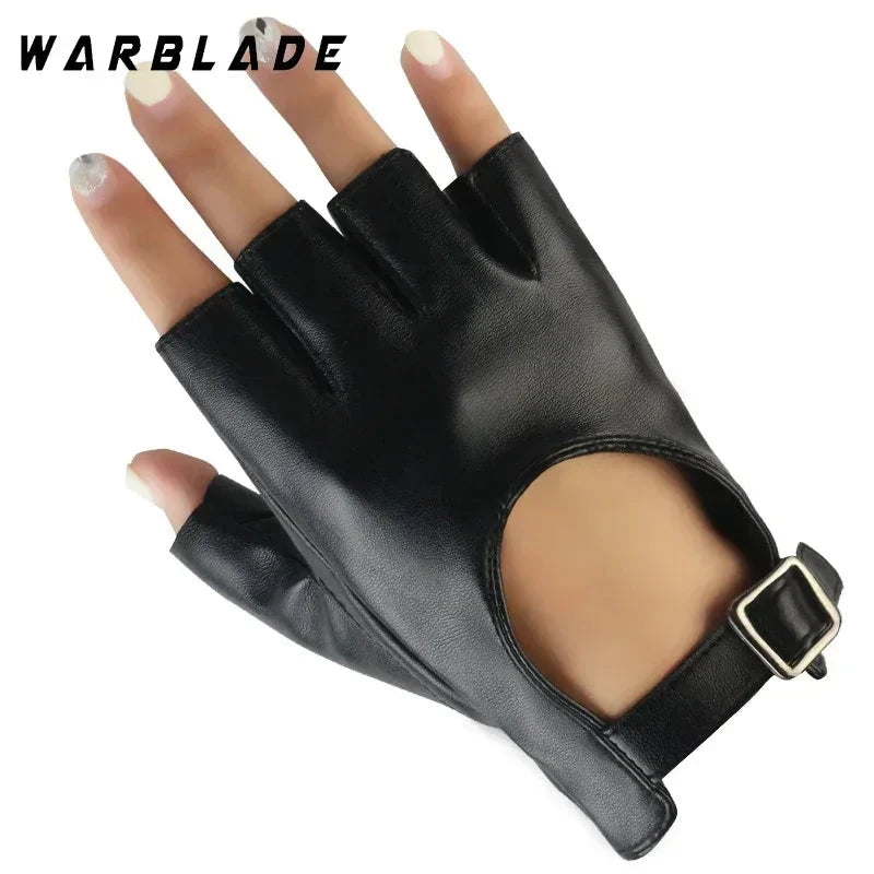 Women Halloween PU Leather Waterproof  Fingerless Gloves GlowCart