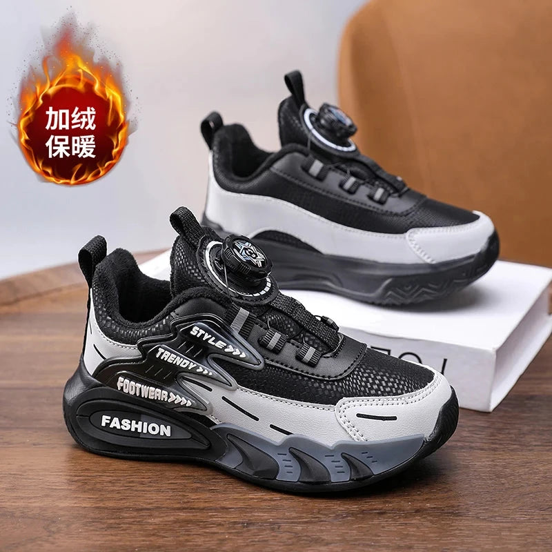 Winter Children Shoes Warm Boys Sneaker Luxury Plush Kids Snow Cotton Sneaker Casual Sports Walking Shoes for Boy 4-10Y GlowCart