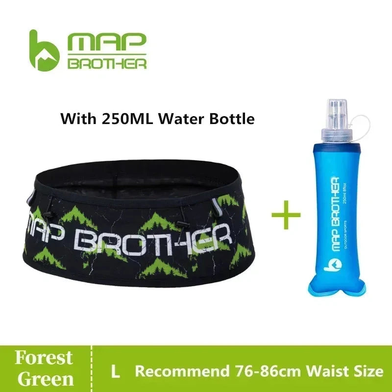 MAP BROTHER W1002 Hydration Running Belt Waist Pack Travel Money Bag Trail Marathon Gym Workout Fitness Mobile Phone Holder Bag GlowCart