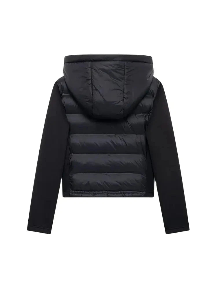 Hooded Patchwork Padded Jacket Coat with Pockets for Women, GlowCart