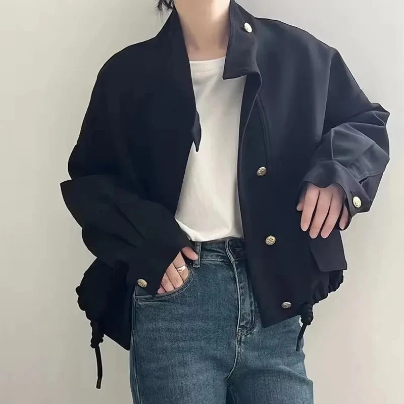 Elegant Women Short Jacket 2025 New Spring Autumn Locomotive GlowCart