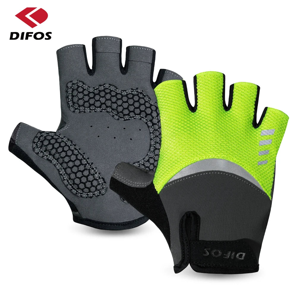 Difos Mens Short Finger Cycling Gloves Summer Outdoor Running Riding Motorcycle Fitness Sports Shockproof Breathable Gloves GlowCart