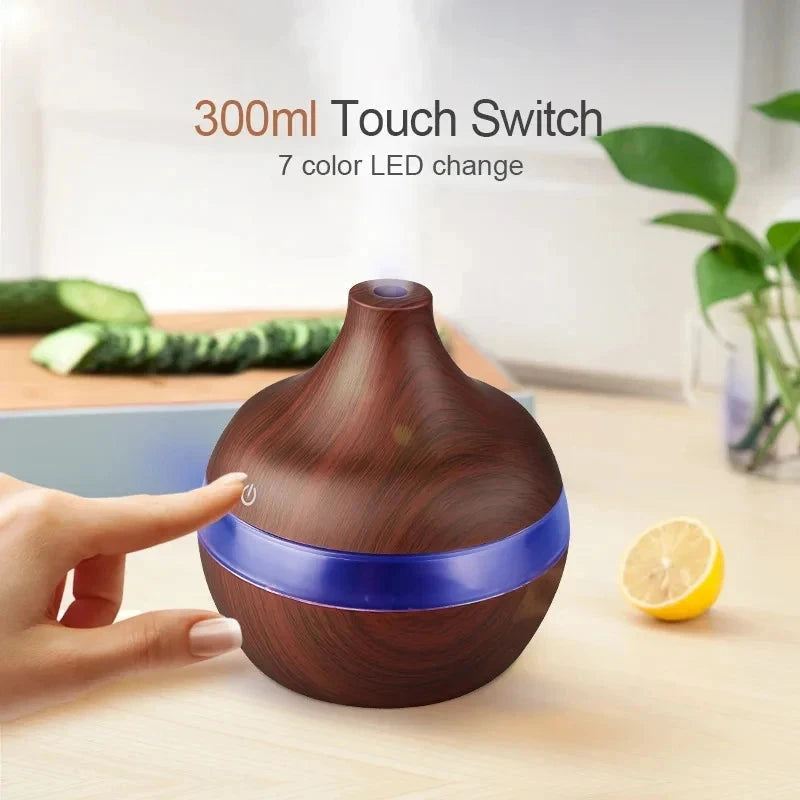 Humidifier Electric Aroma Air Diffuser Wood Ultrasonic Air GlowCart
