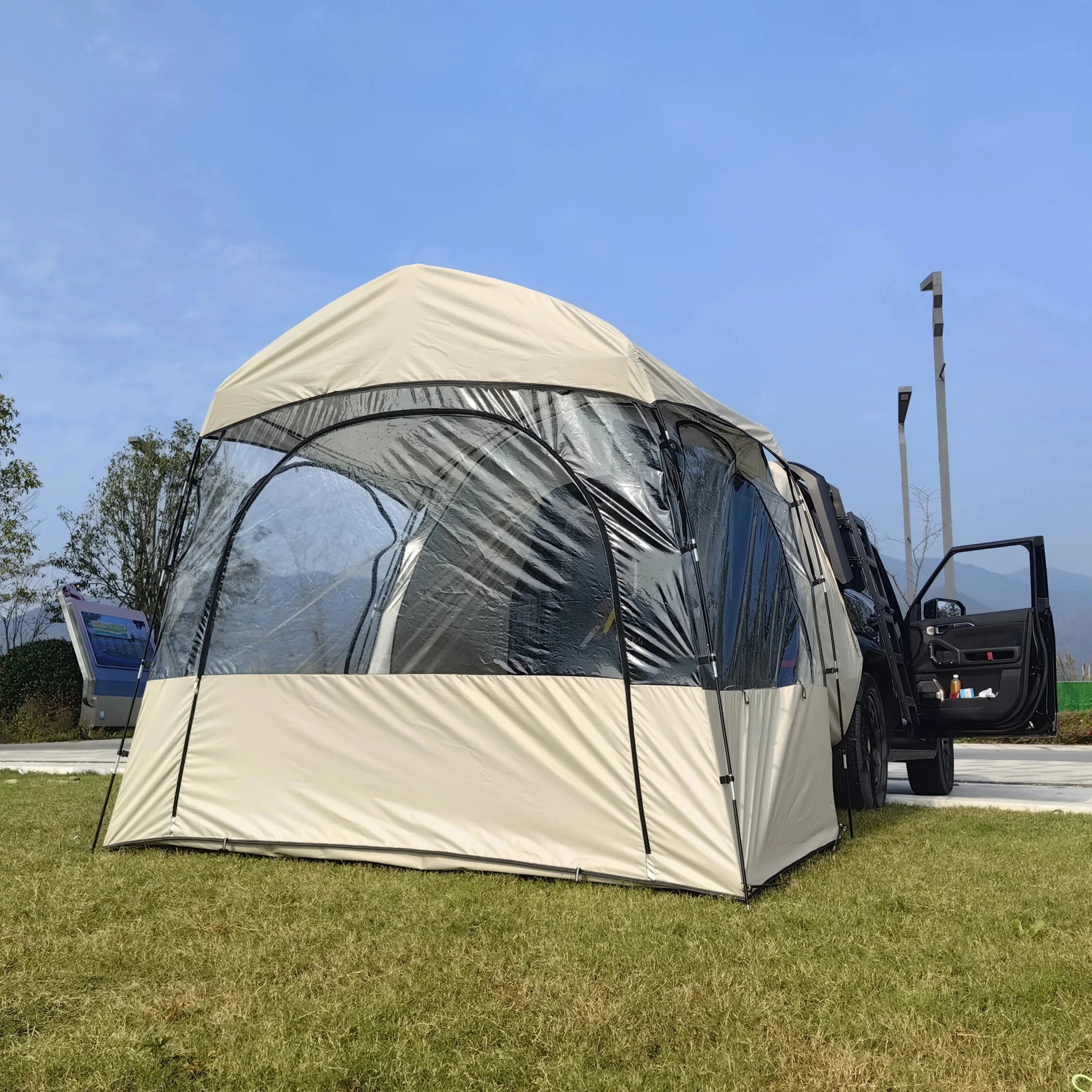 SUV Tent for Camping for 3-4 Person, 6.8 FT Clear PVC Bubble GlowCart
