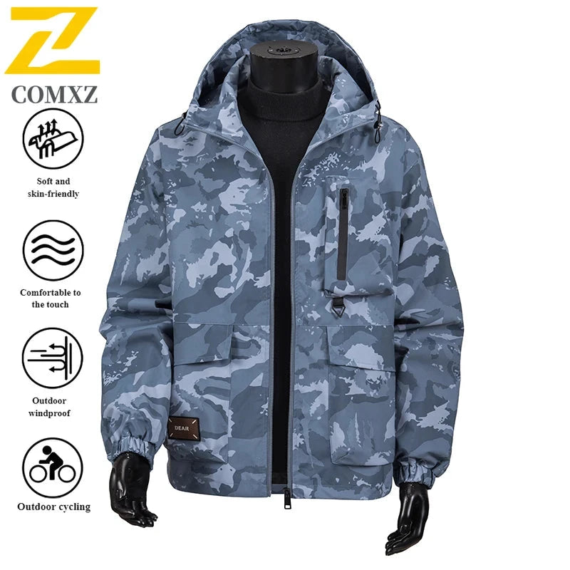 2025 New Men's Jacket Autumn and Winter Hooded Camouflage GlowCart