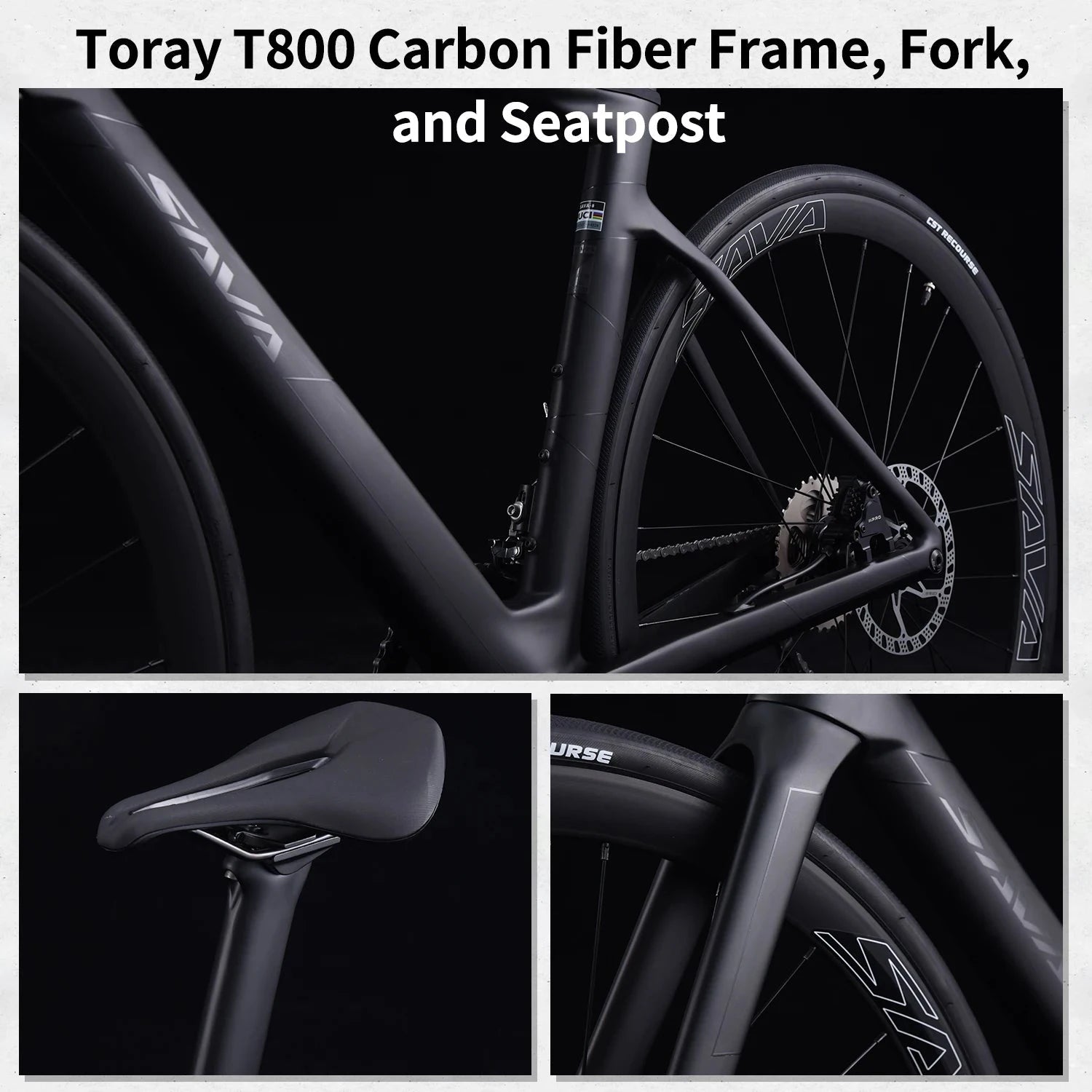 SAVA A4 Carbon Fiber Road Bike, 700C Adult Racing Bike, Equipped With SHIMANO TIAGRA R4700, 20-Speed Groupset GlowCart