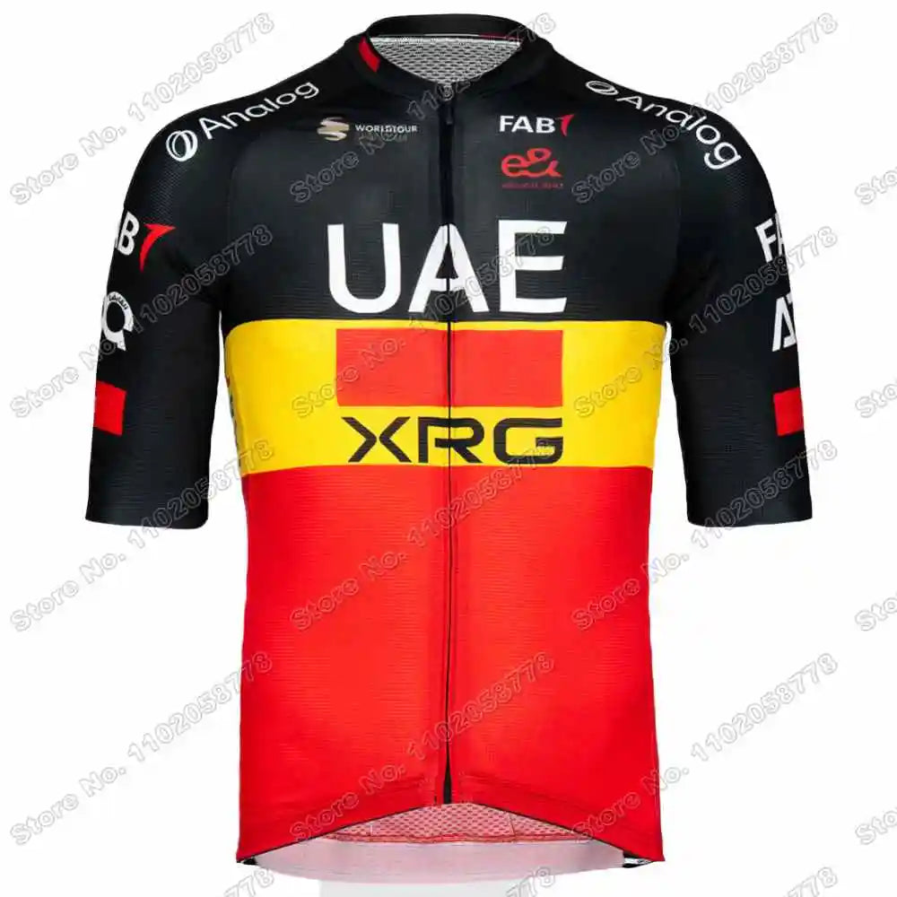 2025 Yellow Pink UAE Team Cycling Jersey Set Slovenia Tadej Pogacar Cycling Clothing Men France TDF Road Bike Suit Bib Shorts GlowCart