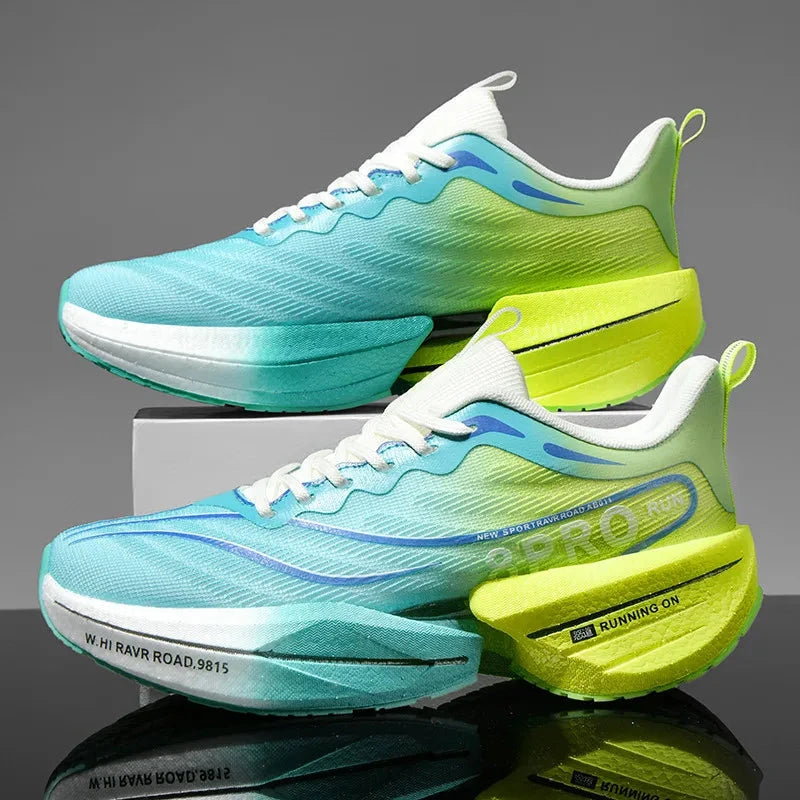 New Men's Carbon Plate Sneakers Outdoor Soft Sole Mesh GlowCart