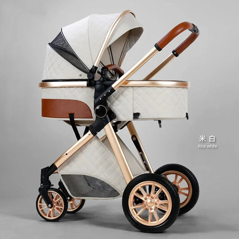 New 2 in 1 Baby Stroller High Landscape Carriage Light Newborn Pram Shock Proof Two Way  Kid Car Baby Comfort Cart 2024 GlowCart