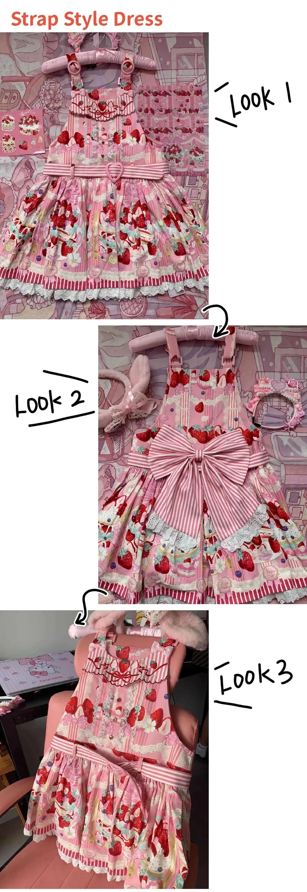 MAGOGO Victorian Sweet Lolita Jsk Dress Cute Striped GlowCart
