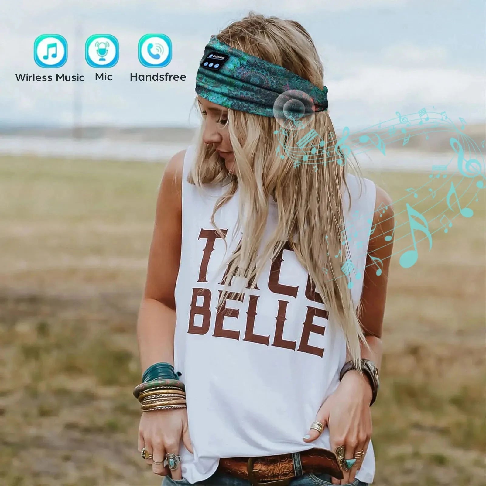 ﻿ Wireless Unisex Bluetooth Headphones Headband Outdoor GlowCart