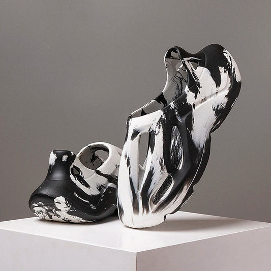 Men's and Women's Slippers Summer Beach Hole Shoes Outdoor Anti Slip Lace Up Dyeing Designer Personalized Hollow Shoes 2025 New GlowCart