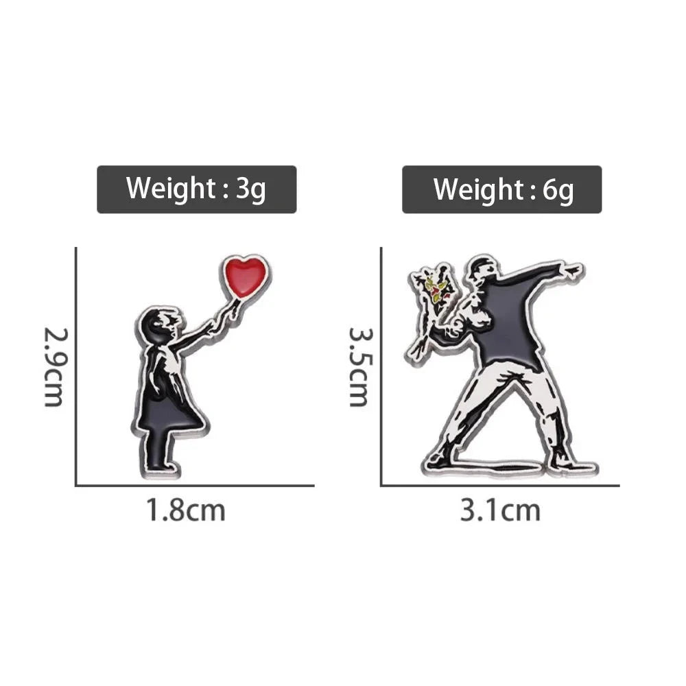 Creative Couple Metal Enamel Badge Personality Fashion Badge GlowCart