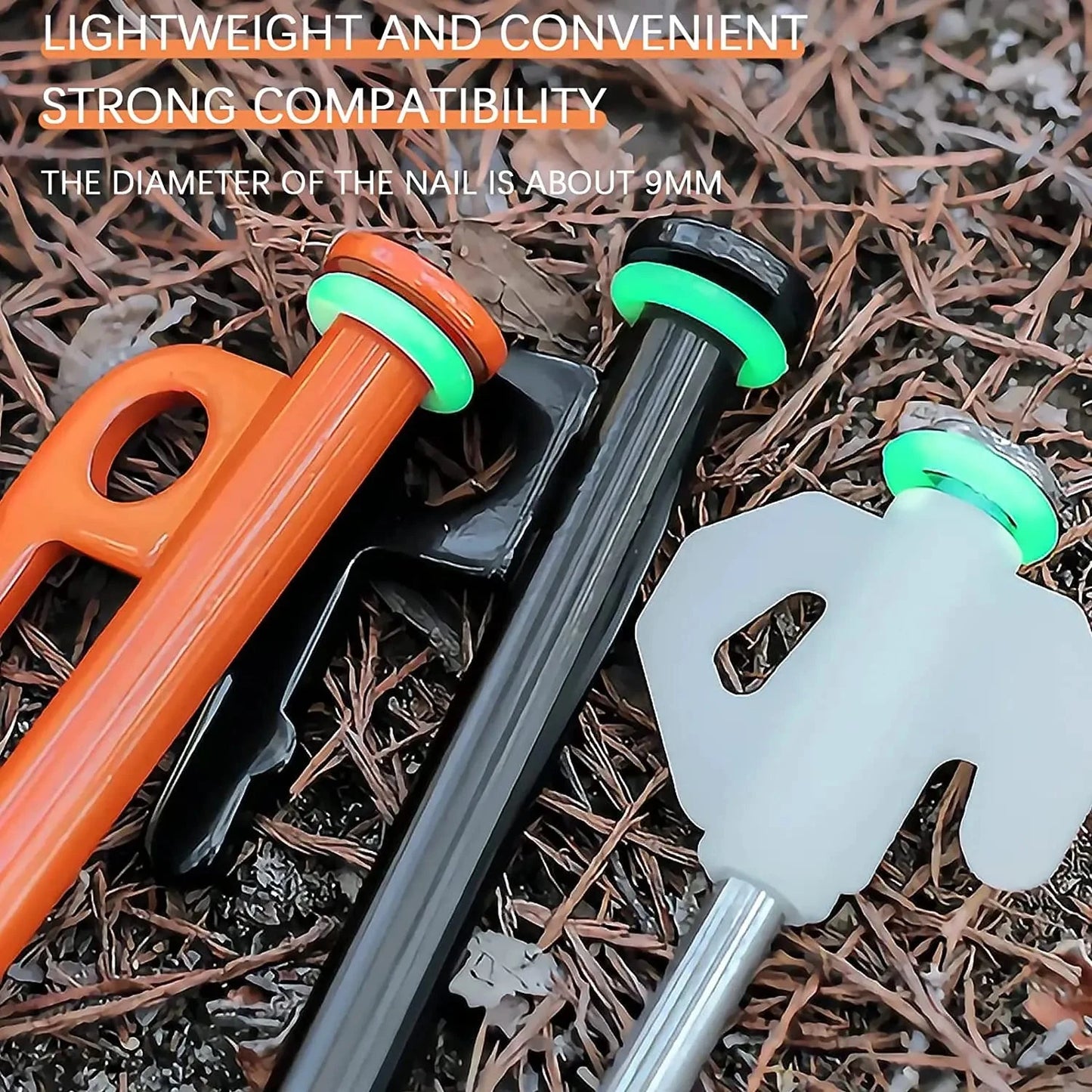 10-100pcs Silicone Luminous Tent Ground Nail Ring O-shaped GlowCart