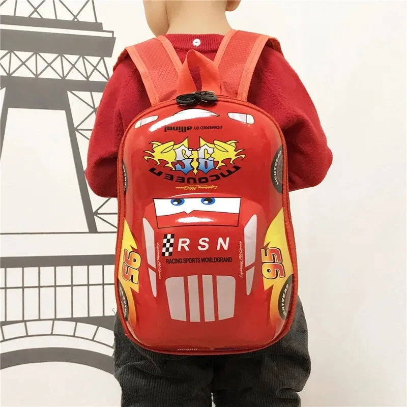 Disney New Cartoon McQueen Hard Shell Kindergarten Backpack for Boys and Girls Aged 3-6 GlowCart
