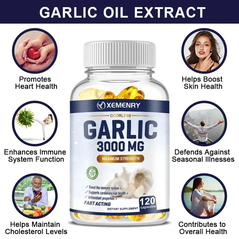 Garlic Supplement - Balances Cholesterol, Good for Heart GlowCart