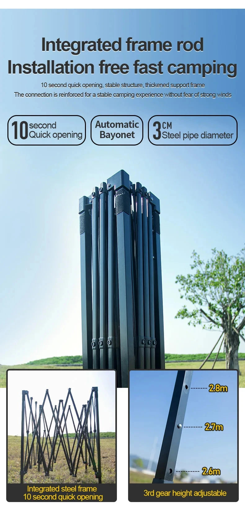 Outdoor 10x10 feet Pop up Canopy Gazebo Tent Straight Leg GlowCart