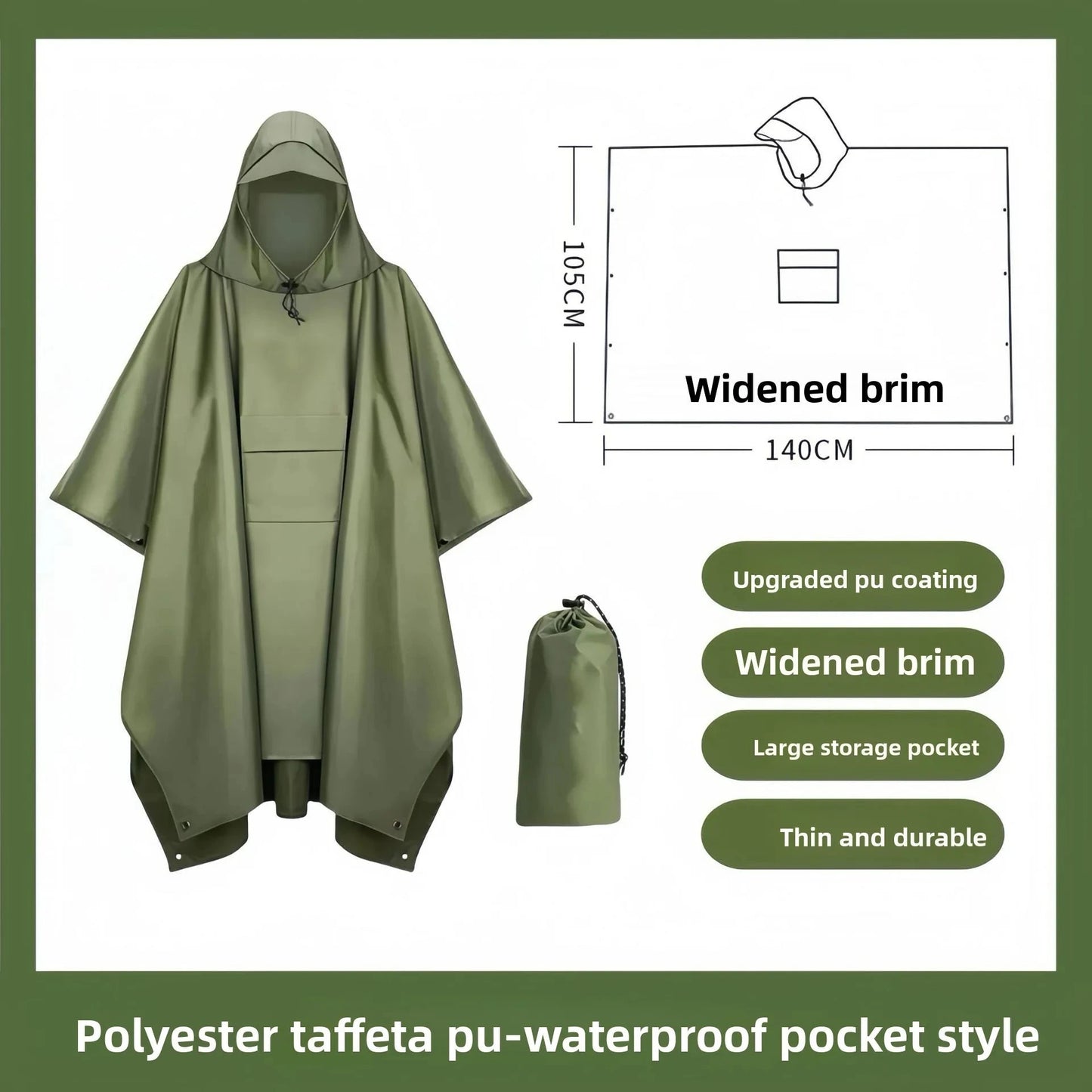 Outdoor Military Raincoat Waterproof Poncho For Camping GlowCart