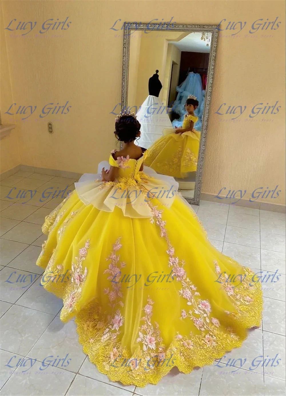 Luxurious Double Color Flower Girl Dress Wedding Dresses GlowCart