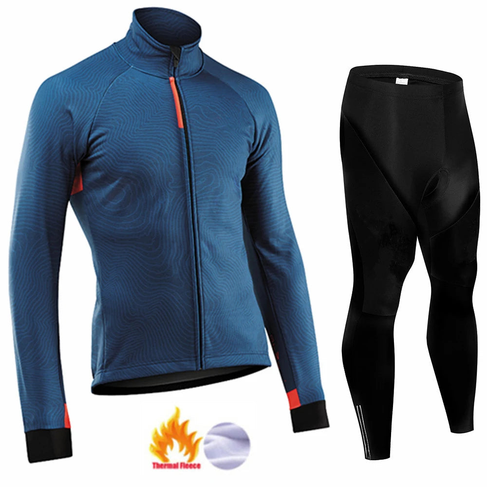 2026 New Thermal Fleece Cycling Jersey Set Winter Long Sleeve MTB Racing Bike Jersey Suit For Men Bib Pants Set Cycling Clothing GlowCart