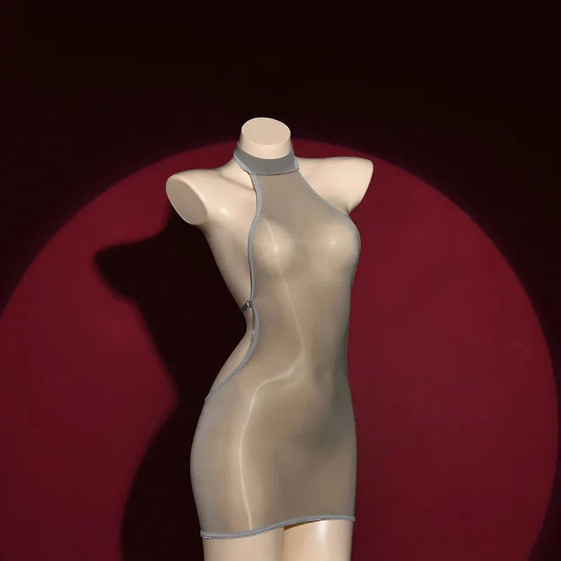 Sexy Backless Tights Pencil Dress Sheer See Thorugh Bandage GlowCart