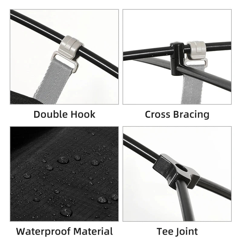 PACOONE Ultralight 20D Nylon Camping Tent Portable GlowCart