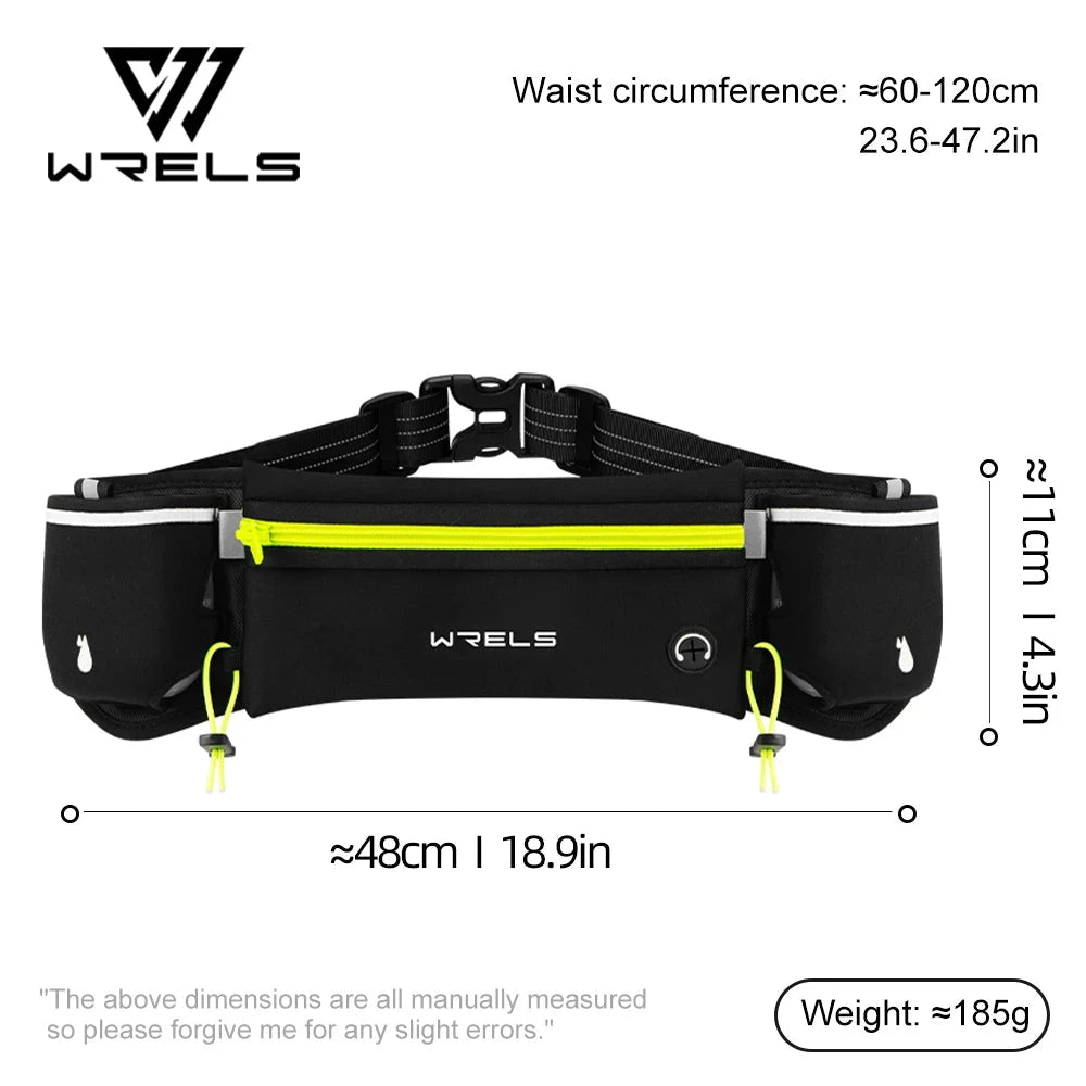 WRELS Marathon Trail Running Waist Pack Anti-Slip Pocket Running Hydration Belt Lightweight Reflective Hiking Running Fanny Pack GlowCart