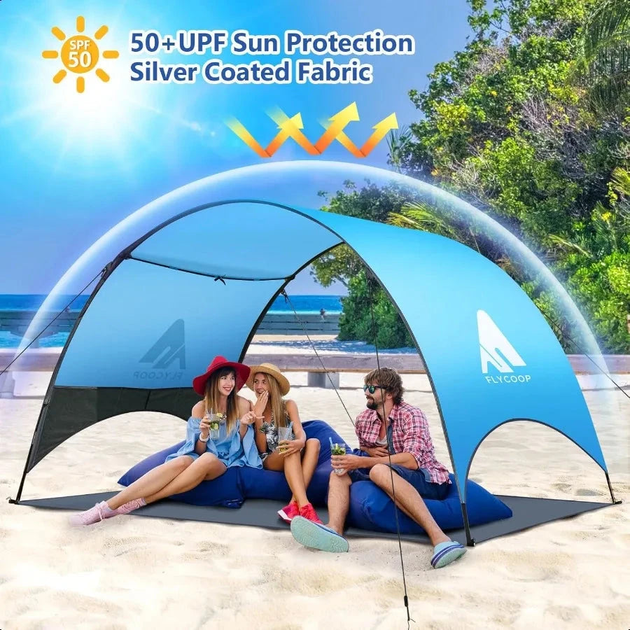 Beach Tent Beach Shade Canopy Compact Fold 16.9x3.9 Own GlowCart