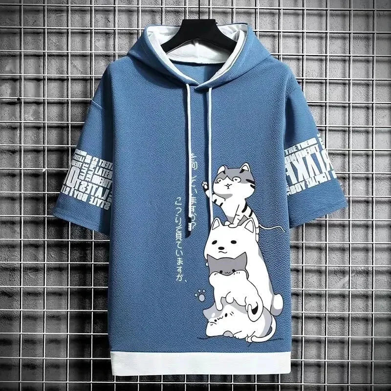 Japan Fashion Men's Hoodies Summer Men Clothing Cartoon GlowCart