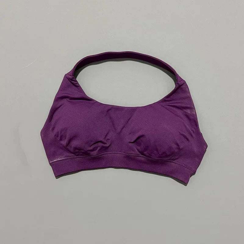 HISTELLO Impact Sports Bra Women Seamless Halter Clothes Push-up Vest Brassiere Gym Top Backless Yoga Workout Running Underwear GlowCart