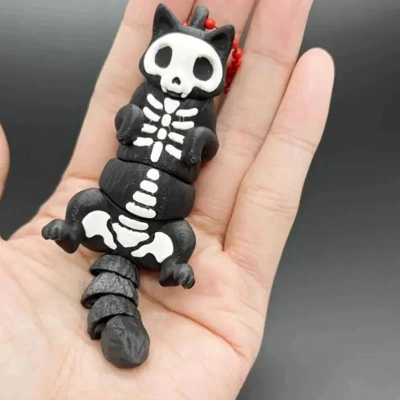 Personalized Skeleton Cat Print 3D Toy Keychain, Suitable GlowCart