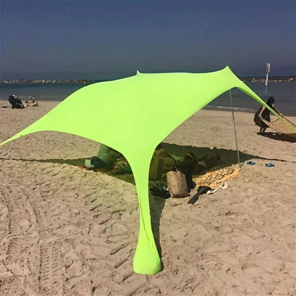 Pop-up beach tent Sunshade UPF50+ with ground nails and GlowCart