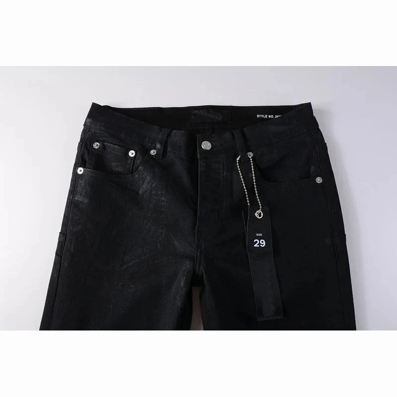 American Men's High Street Distressed Dark Black Coated GlowCart