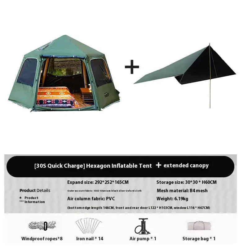Large camping air tent 4-6 people Waterproof Family Tent GlowCart