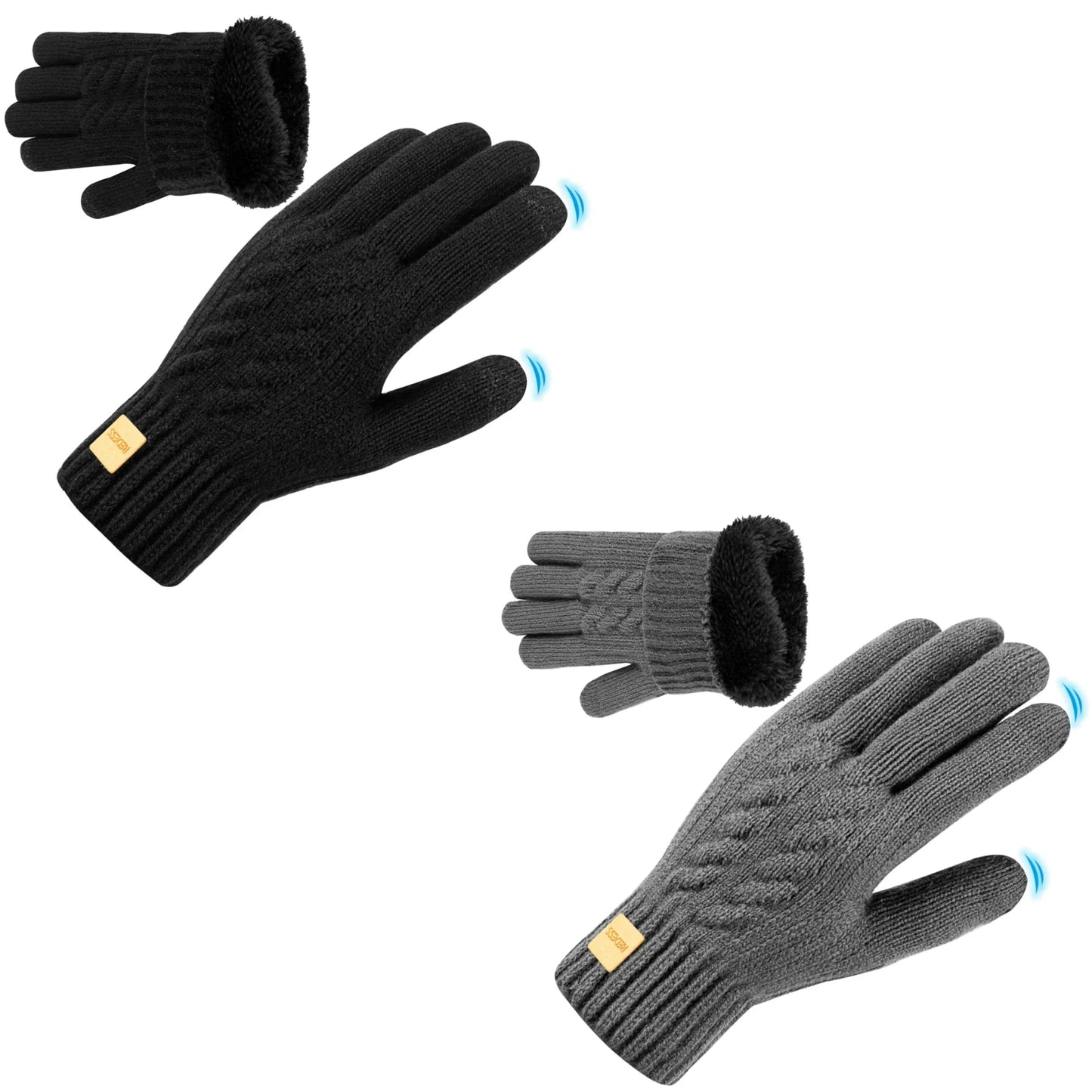 Winter warm sports gloves, with added insulation inside, GlowCart