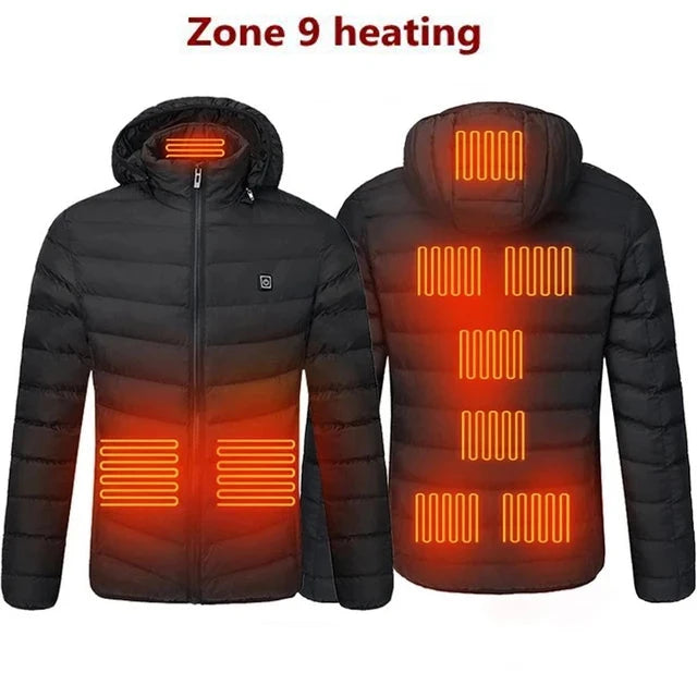 Men Heated Jacket USB Winter Outdoor Electric Heating male GlowCart