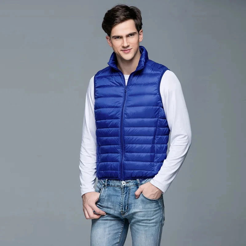 Autumn and Winter Men's 90% White Duck Down Vest Casual GlowCart
