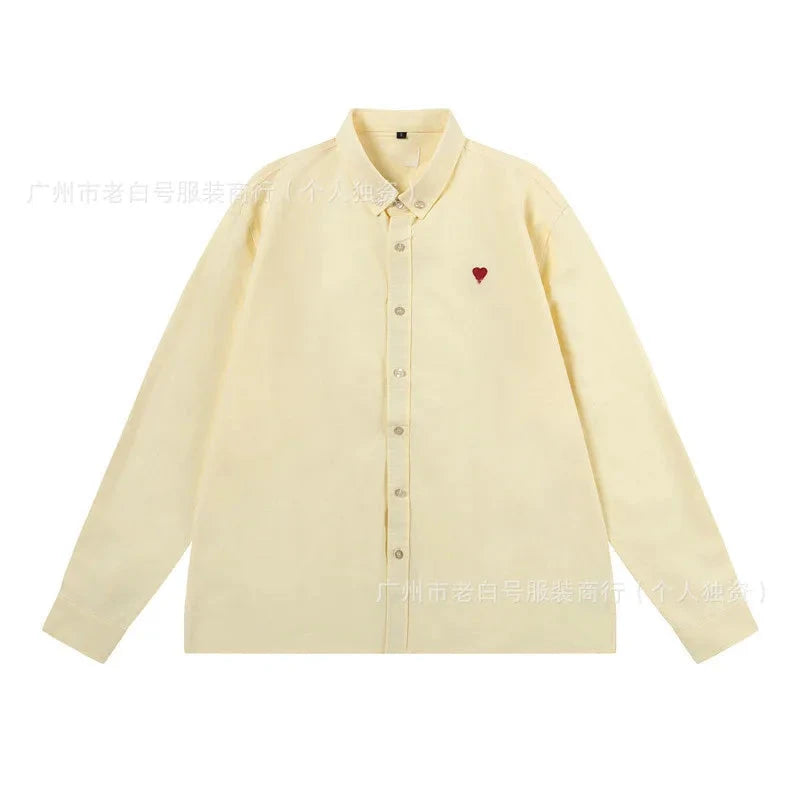 Loose Fit Embroidered Collar Shirt 2025 Trendy Brand AM1 GlowCart