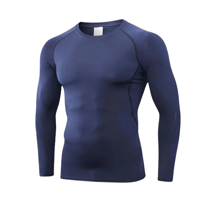 Compression Tops Gym T Shirt Men Fitness Tight Rashgad Bodybuilding Sports T-Shirt Quick Dry Running Long Sleeve GlowCart