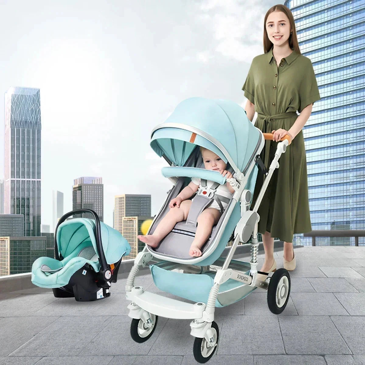 Baby stroller 3 in 1 stroller folding two-sided child four seasons kinderwagen baby carriage  high landscape Newborn Travelling GlowCart