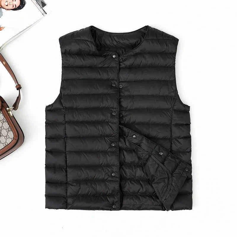 Women's Slim Fit Sleeveless Vest Ultra Lightweight White GlowCart