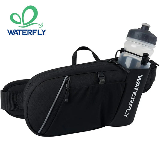WATERFLY Fanny Pack Waist Bag: Hiking Water Bottle Holder with Strap Waist Pack for Women Men Hydration Hip Packs for Running GlowCart