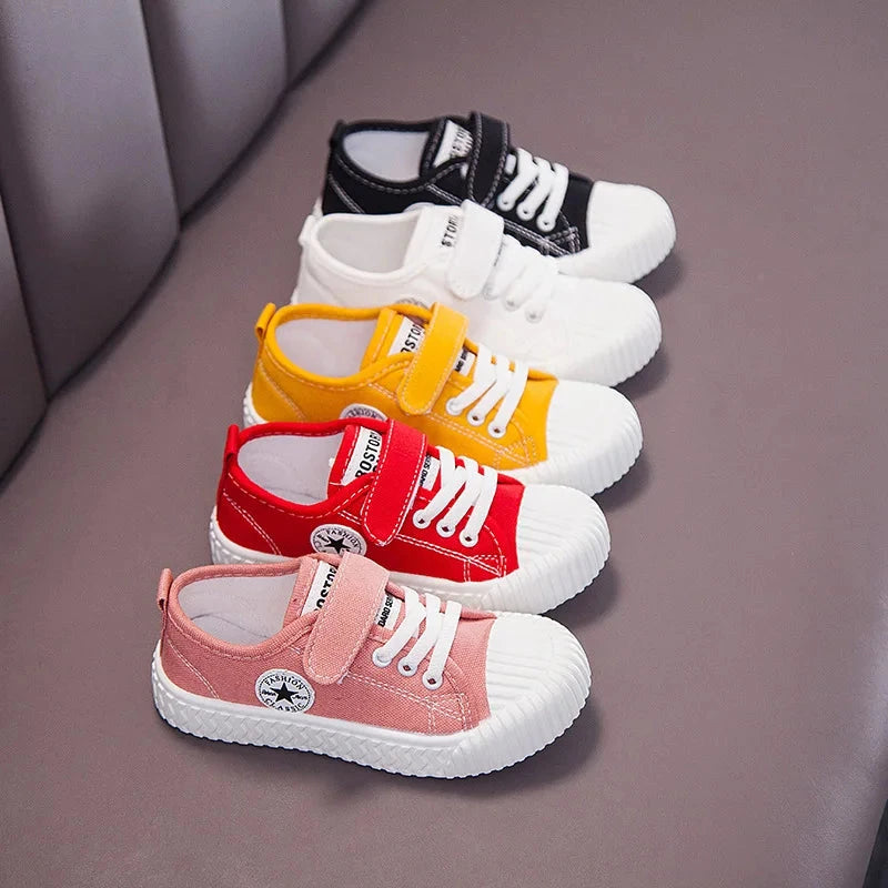 Children's Canvas Shoes Soft Sole Comfortable Cookie Shoes Boys and Girls Breathable Non-slip Leisure Sports Canvas Shoes GlowCart
