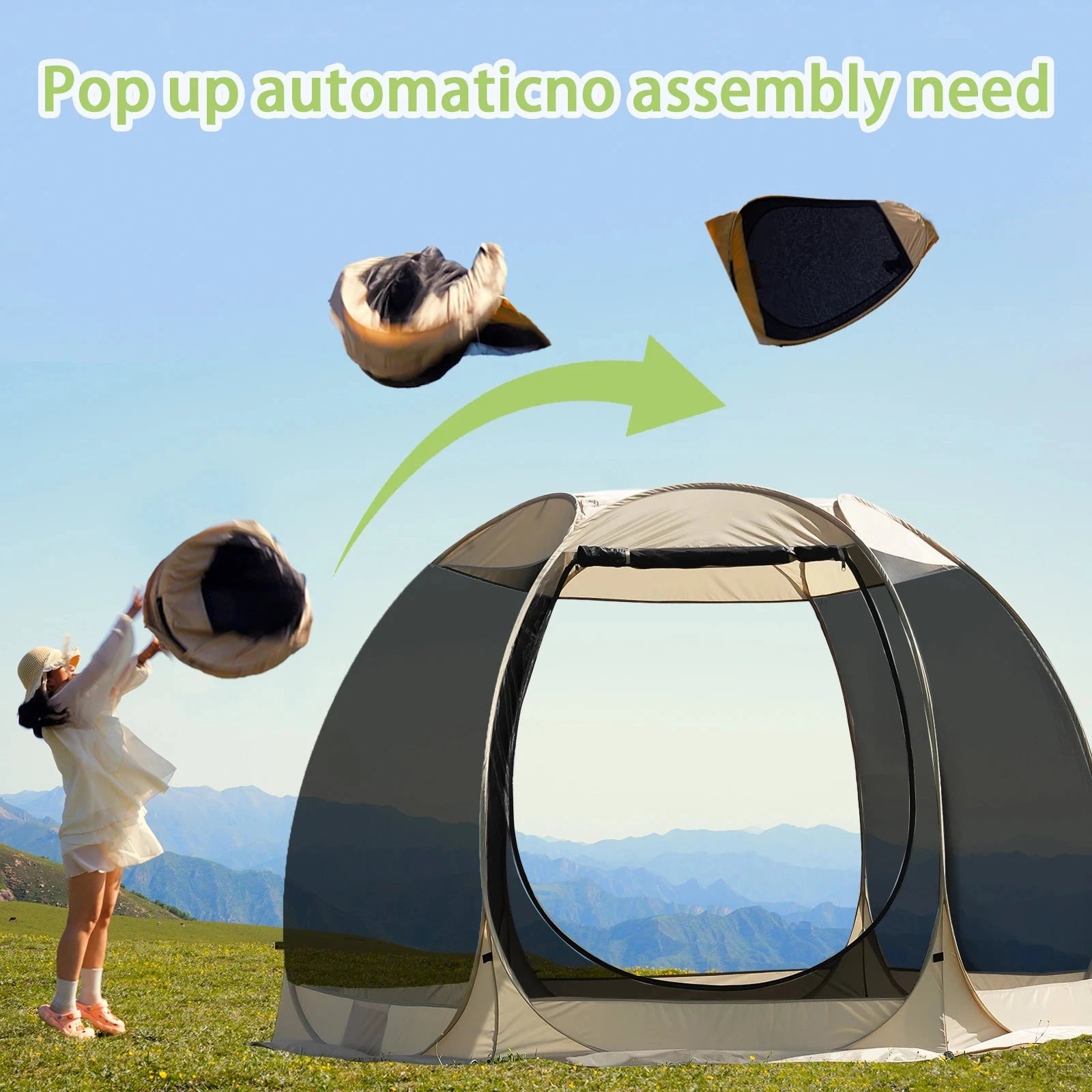 Pop Up Party Tent , 4-6 Person Pavilion, Screen Tent, GlowCart
