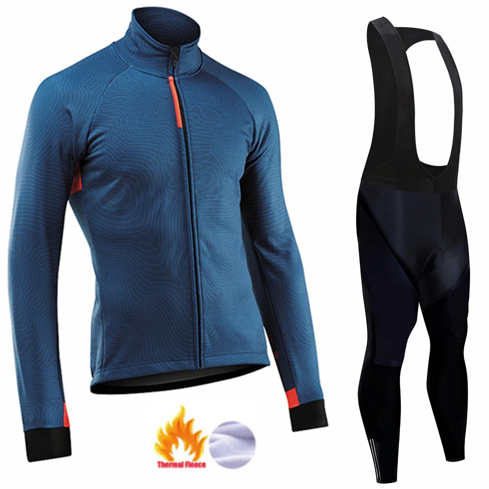 2026 New Thermal Fleece Cycling Jersey Set Winter Long Sleeve MTB Racing Bike Jersey Suit For Men Bib Pants Set Cycling Clothing GlowCart