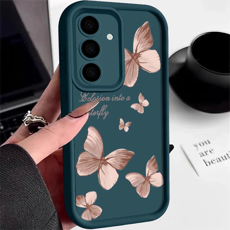 Gold Butterfly Soft TPU Case For Samsung Galaxy A55 A17 A54 GlowCart