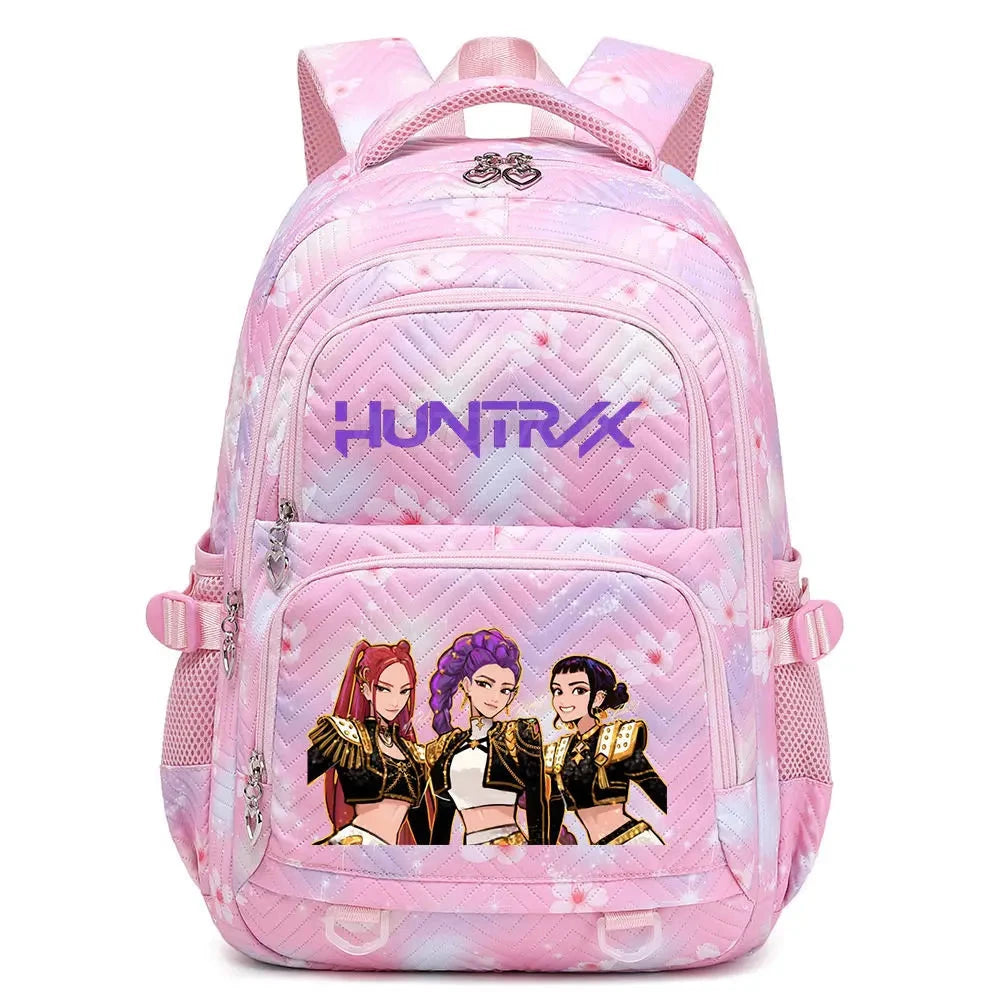 KPop Demon Hunters Backpack Rumi Mira Zoey HUNTR/X Saja Boys Print Cartoon School Bag Large Capacity Student Travel Backpacks GlowCart